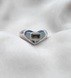 925 SOLID STERLING SILVER NATURAL SMOKY QUARTZ GEMSTONE HANDMADE RING HEART DESIGN , ALL SIZES AVAILABLE