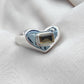 925 SOLID STERLING SILVER NATURAL SMOKY QUARTZ GEMSTONE HANDMADE RING HEART DESIGN , ALL SIZES AVAILABLE
