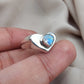 925 SOLID STERLING SILVER NATURAL RAINBOW MOONSTONE GEMSTONE HANDMADE RING HEART DESIGN , ALL SIZES AVAILABLE