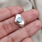 925 SOLID STERLING SILVER NATURAL RAINBOW MOONSTONE GEMSTONE HANDMADE RING HEART DESIGN , ALL SIZES AVAILABLE