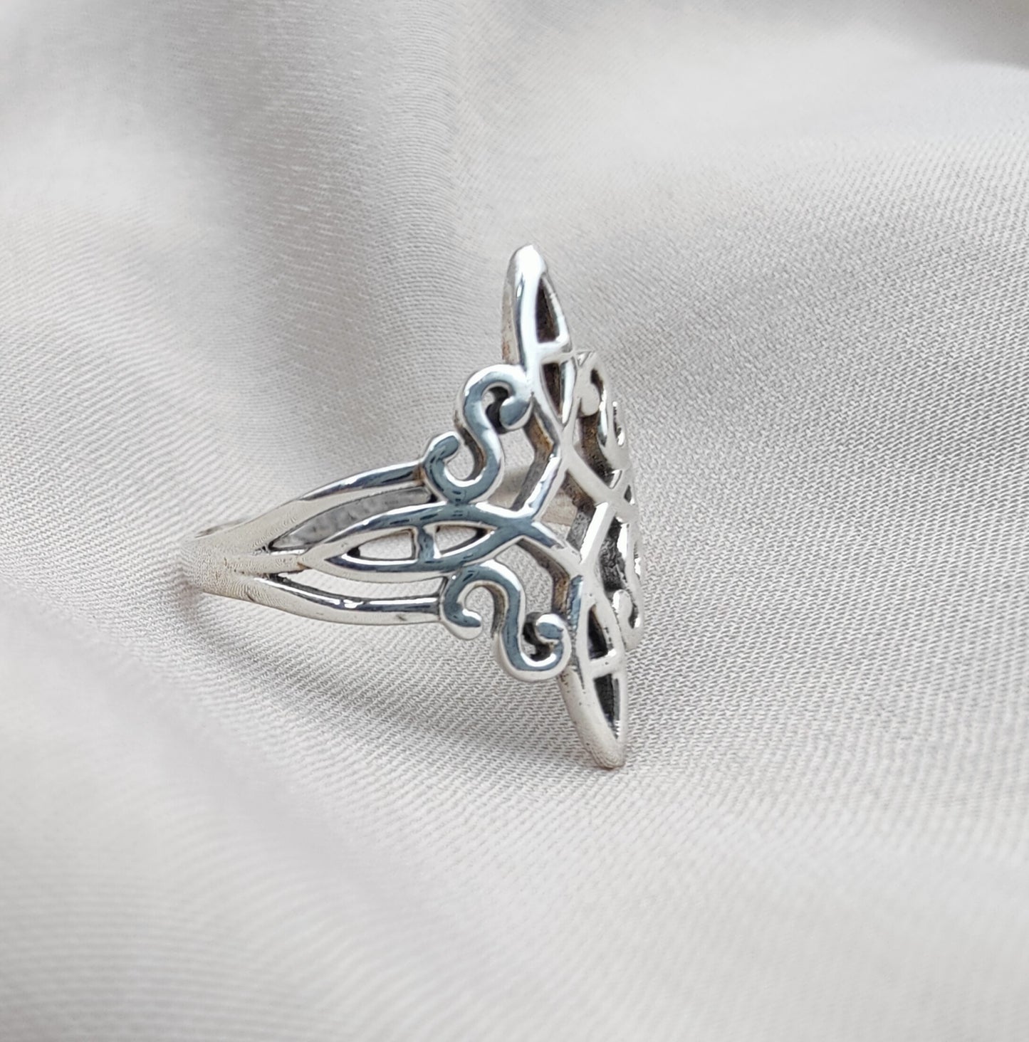 925 SOLID STERLING SILVER FILIGREE RING GOTHIC MEDIEVAL, ALL SIZES AVAILABLE