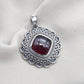 925 SOLID STERLING SILVER NATURAL GARNET GEMSTONE HANDMADE PENDANT
