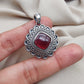 925 SOLID STERLING SILVER NATURAL GARNET GEMSTONE HANDMADE PENDANT