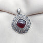 925 SOLID STERLING SILVER NATURAL GARNET GEMSTONE HANDMADE PENDANT