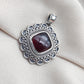 925 SOLID STERLING SILVER NATURAL GARNET GEMSTONE HANDMADE PENDANT