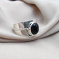 925 SOLID STERLING SILVER NATURAL BLACK ONYX GEMSTONE HANDMADE RING , ALL SIZES AVAILABLE