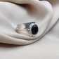 925 SOLID STERLING SILVER NATURAL BLACK ONYX GEMSTONE HANDMADE RING , ALL SIZES AVAILABLE