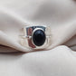 925 SOLID STERLING SILVER NATURAL BLACK ONYX GEMSTONE HANDMADE RING , ALL SIZES AVAILABLE