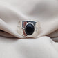 925 SOLID STERLING SILVER NATURAL BLACK ONYX GEMSTONE HANDMADE RING , ALL SIZES AVAILABLE