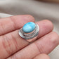 925 SOLID STERLING SILVER NATURAL LARIMAR GEMSTONE HANDMADE RING , ALL SIZES AVAILABLE
