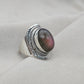 925 SOLID STERLING SILVER NATURAL PURPLE LABRADORITE GEMSTONE HANDMADE RING, ALL SIZES AVAILABLE
