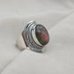 925 SOLID STERLING SILVER NATURAL PURPLE LABRADORITE GEMSTONE HANDMADE RING, ALL SIZES AVAILABLE