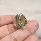 925 SOLID STERLING SILVER NATURAL LEMON QUARTZ GEMSTONE HANDMADE RING, ALL SIZES AVAILABLE