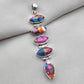 925 SOLID STERLING SILVER NATURAL SPINY OYSTER TURQUOISE GEMSTONE MARQUISE SHAPE HANDMADE PENDANT