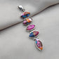 925 SOLID STERLING SILVER NATURAL SPINY OYSTER TURQUOISE GEMSTONE MARQUISE SHAPE HANDMADE PENDANT