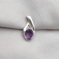 925 SOLID STERLING SILVER NATURAL AMETHYST GEMSTONE OVAL FACETED CUT SHAPE HANDMADE PENDANT