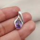 925 SOLID STERLING SILVER NATURAL AMETHYST GEMSTONE OVAL FACETED CUT SHAPE HANDMADE PENDANT