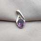 925 SOLID STERLING SILVER NATURAL AMETHYST GEMSTONE OVAL FACETED CUT SHAPE HANDMADE PENDANT