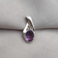 925 SOLID STERLING SILVER NATURAL AMETHYST GEMSTONE OVAL FACETED CUT SHAPE HANDMADE PENDANT