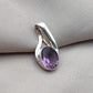 925 SOLID STERLING SILVER NATURAL AMETHYST GEMSTONE OVAL FACETED CUT SHAPE HANDMADE PENDANT