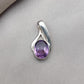 925 SOLID STERLING SILVER NATURAL AMETHYST GEMSTONE OVAL FACETED CUT SHAPE HANDMADE PENDANT