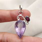 925 SOLID STERLING SILVER NATURAL AMETHYST AND GARNET GEMSTONE HANDMADE PENDANT
