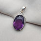 925 SOLID STERLING SILVER NATURAL AMETHYST GEMSTONE HANDMADE PENDANT