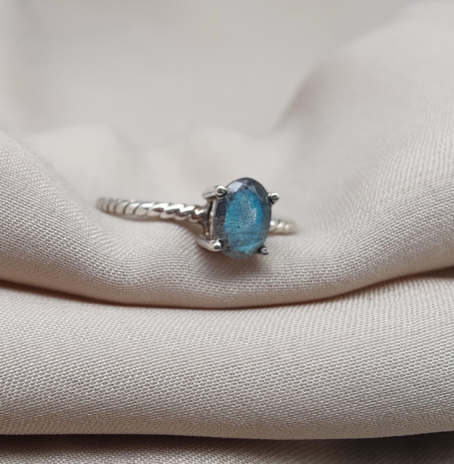 925 SOLID STERLING SILVER NATURAL LABRADORITE GEMSTONE HANDMADE RING, ALL SIZES AVAILABLE