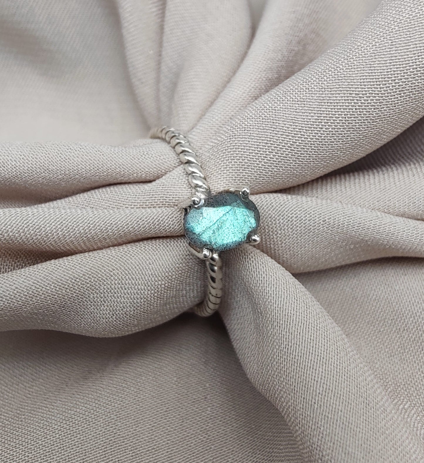 925 SOLID STERLING SILVER NATURAL LABRADORITE GEMSTONE HANDMADE RING, ALL SIZES AVAILABLE