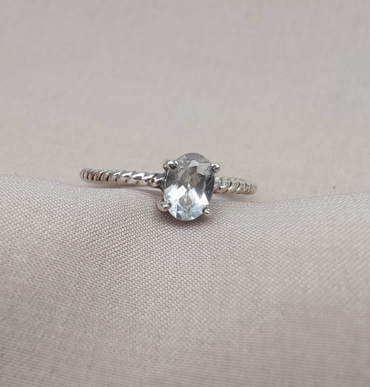 925 SOLID STERLING SILVER NATURAL CRYSTAL QUARTZ GEMSTONE HANDMADE RING, ALL SIZES AVAILABLE