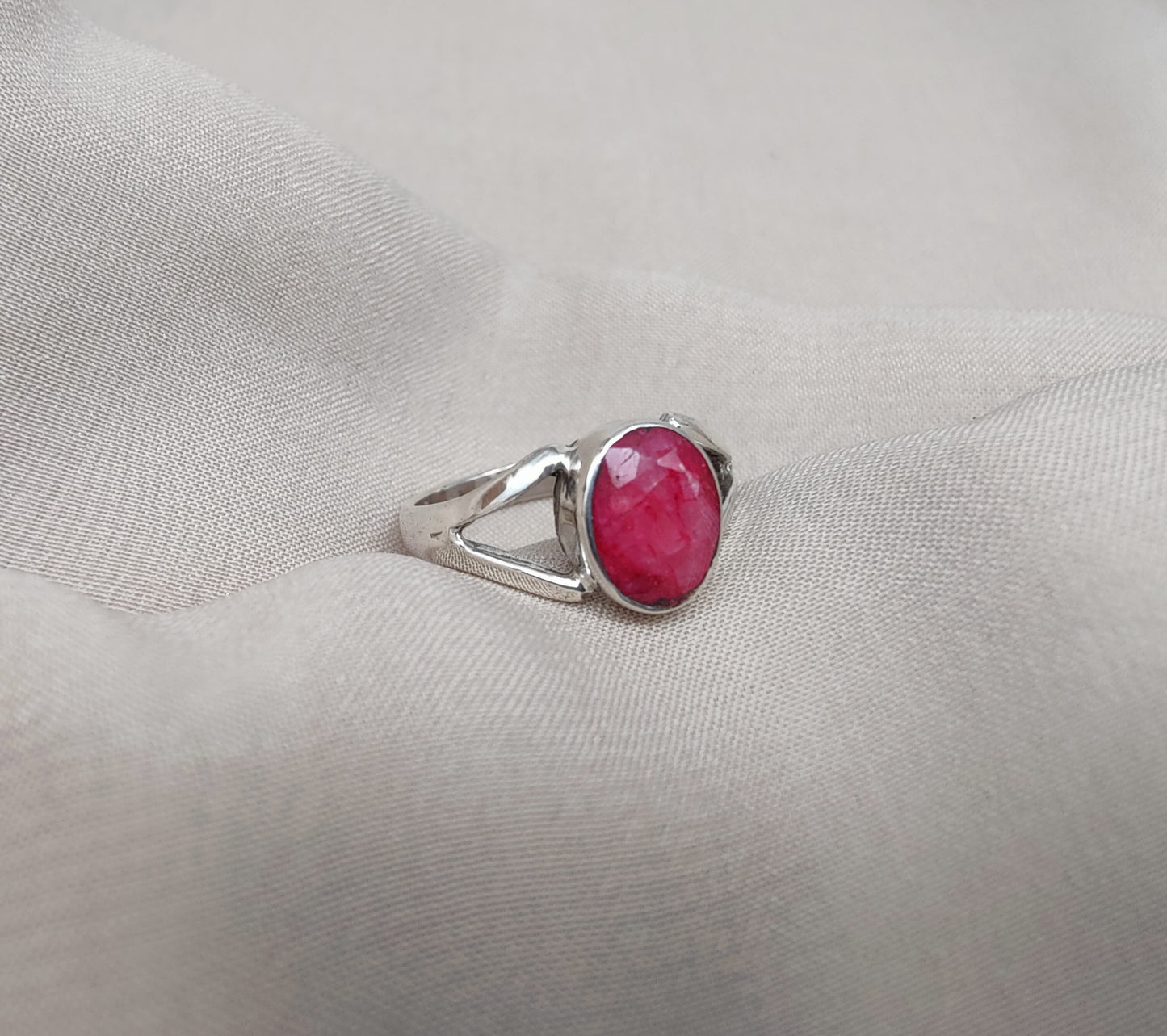 925 SOLID STERLING SILVER NATURAL RUBY GEMSTONE HANDMADE RING, ALL SIZES AVAILABLE