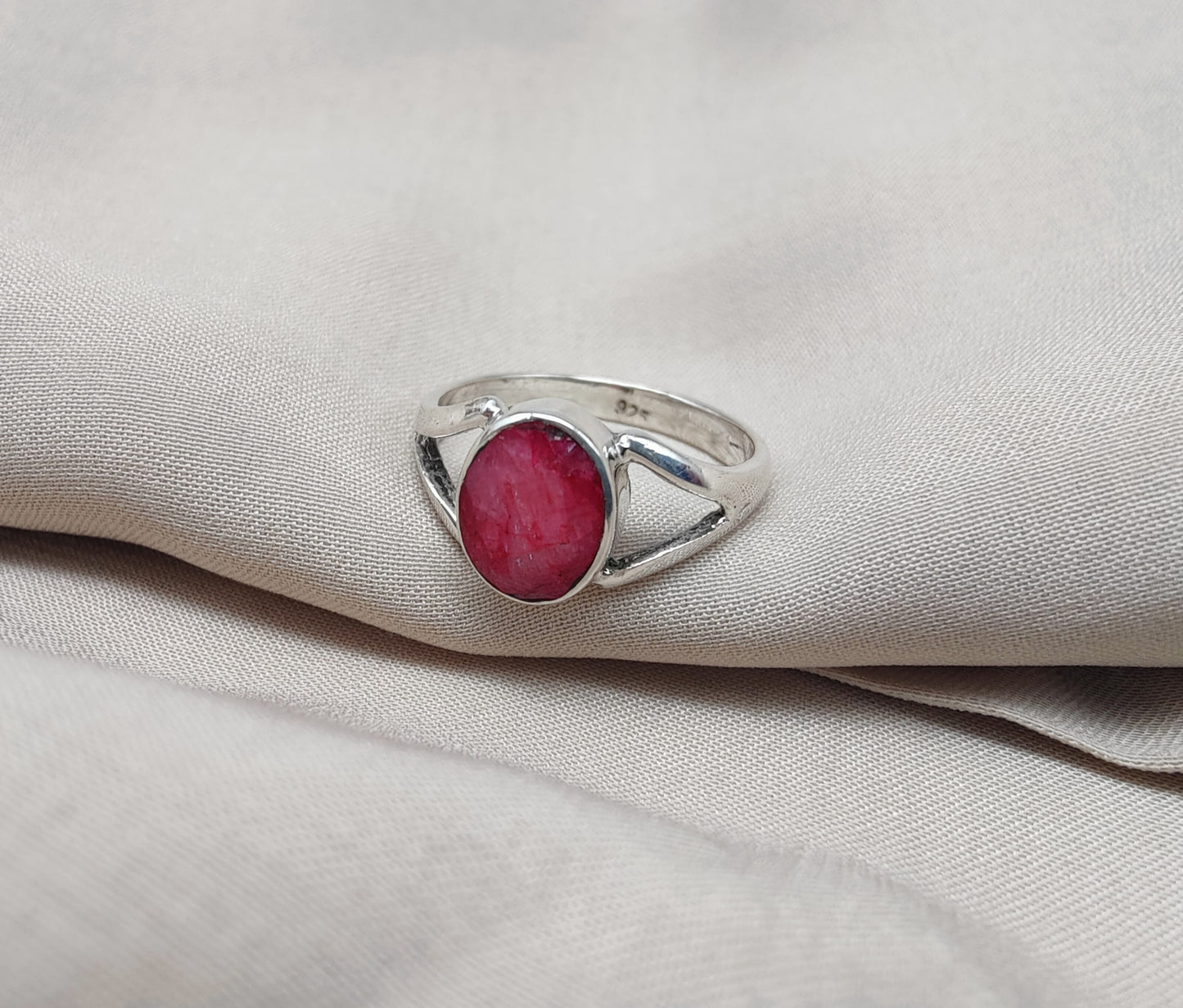 925 SOLID STERLING SILVER NATURAL RUBY GEMSTONE HANDMADE RING, ALL SIZES AVAILABLE
