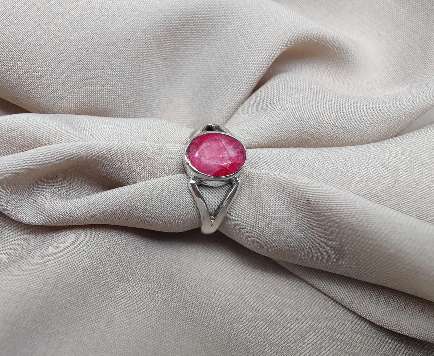 925 SOLID STERLING SILVER NATURAL RUBY GEMSTONE HANDMADE RING, ALL SIZES AVAILABLE