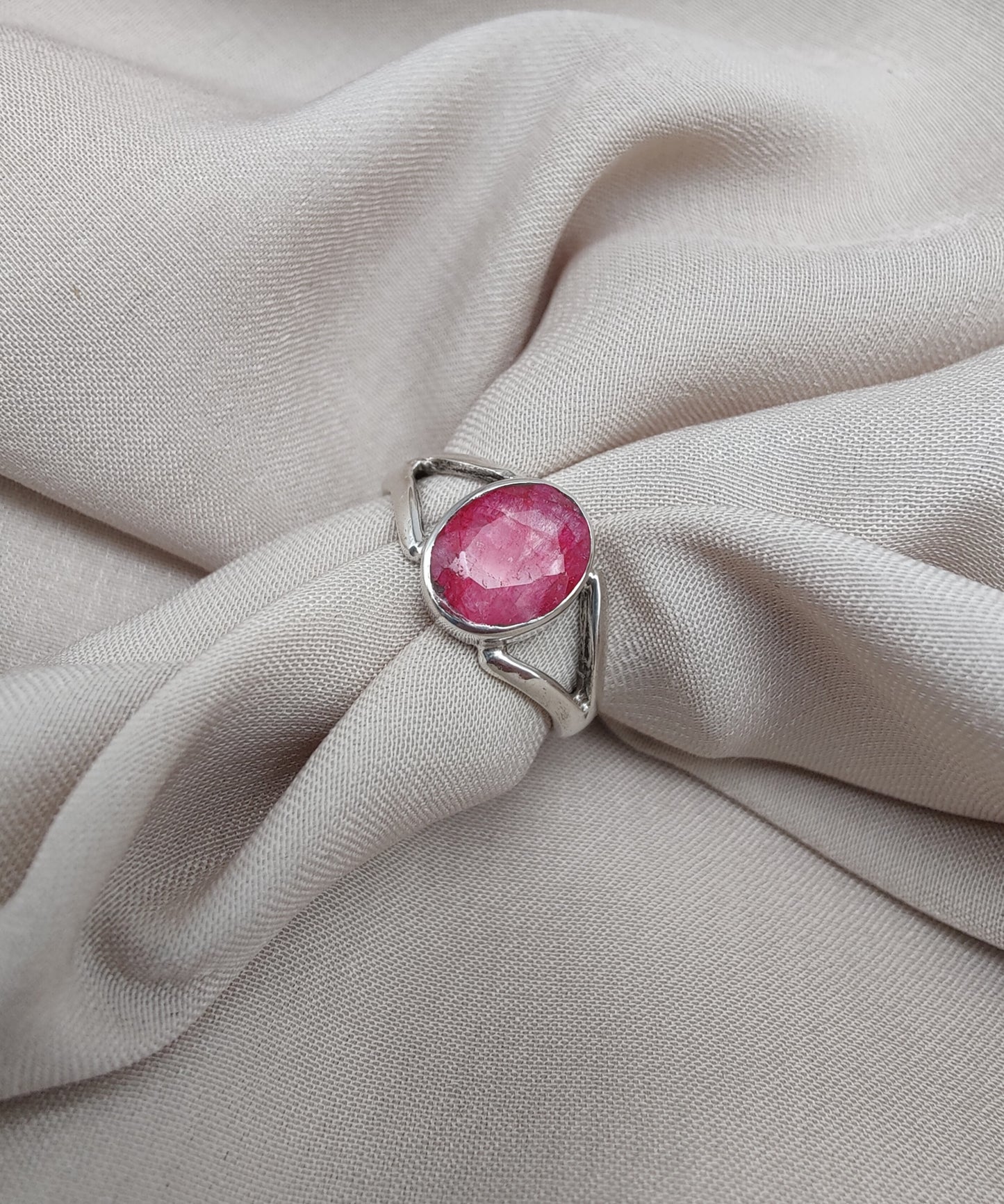 925 SOLID STERLING SILVER NATURAL RUBY GEMSTONE HANDMADE RING, ALL SIZES AVAILABLE