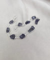 925 SOLID STERLING SILVER NATURAL RAW TANZANITE HANDMADE BRACELET,8 INCHES