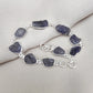 925 SOLID STERLING SILVER NATURAL RAW TANZANITE HANDMADE BRACELET,8 INCHES