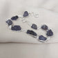 925 SOLID STERLING SILVER NATURAL RAW TANZANITE HANDMADE BRACELET,8 INCHES