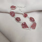 925 SOLID STERLING SILVER NATURAL RAW STRAWBERRY QUARTZ HANDMADE BRACELET