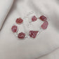 925 SOLID STERLING SILVER NATURAL RAW STRAWBERRY QUARTZ HANDMADE BRACELET