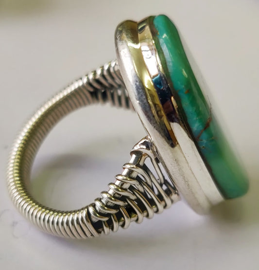 925 SOLID STERLING SILVER NATURAL TURQUOISE GEMSTONES HANDMADE RING, ALL SIZES AVAILABLE