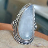 925 SOLID STERLING SILVER NATURAL RAINBOW MOONSTONE GEMSTONES HANDMADE RING, ALL SIZES AVAILABLE