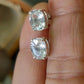 925 SOLID STERLING SILVER NATURAL CRYSTAL QUARTZ GEMSTONE STUD EARRING