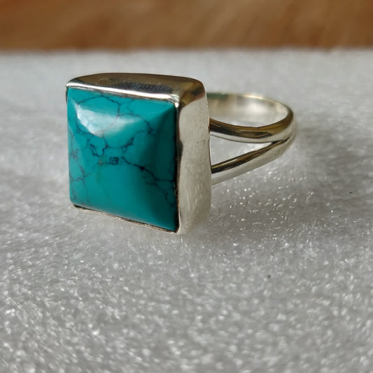 925 SOLID STERLING SILVER NATURAL TURQUOISE GEMSTONES HANDMADE RING, ALL SIZES AVAILABLE