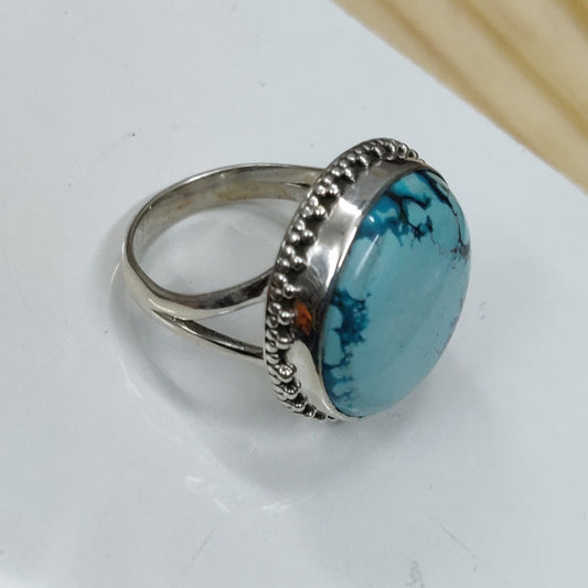 925 SOLID STERLING SILVER NATURAL TURQUOISE GEMSTONES HANDMADE RING, ALL SIZES AVAILABLE