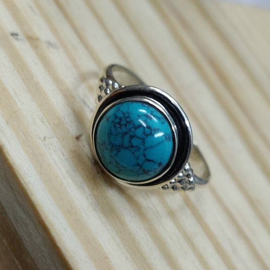 925 SOLID STERLING SILVER NATURAL TURQUOISE GEMSTONES HANDMADE RING, ALL SIZES AVAILABLE