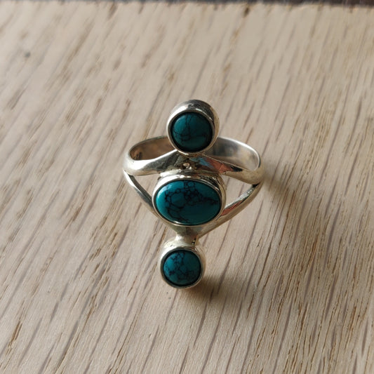 925 SOLID STERLING SILVER NATURAL TURQUOISE GEMSTONES HANDMADE RING, ALL SIZES AVAILABLE