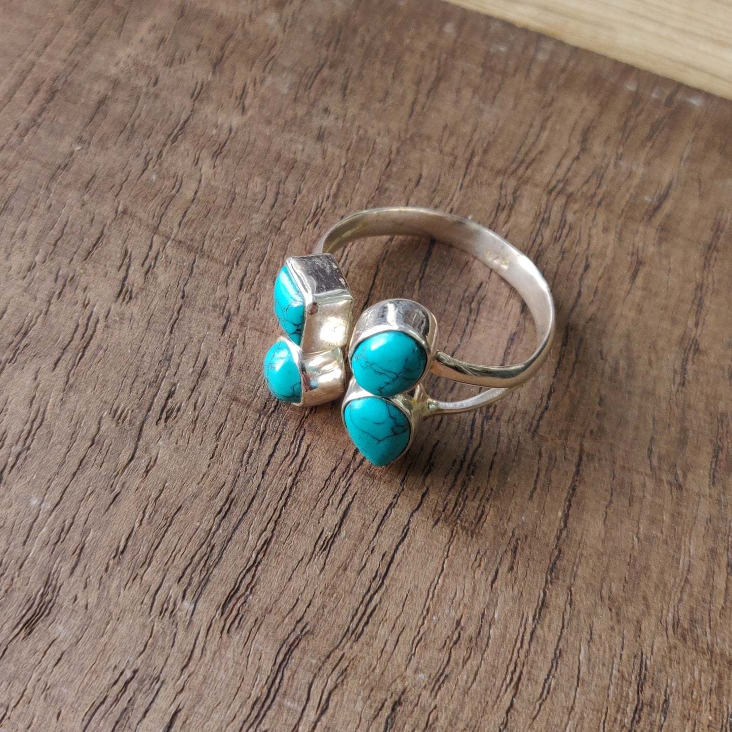 925 SOLID STERLING SILVER NATURAL TURQUOISE GEMSTONES HANDMADE RING, ALL SIZES AVAILABLE