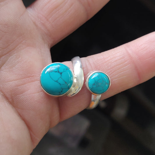 925 SOLID STERLING SILVER NATURAL TURQUOISE GEMSTONES HANDMADE RING, ALL SIZES AVAILABLE