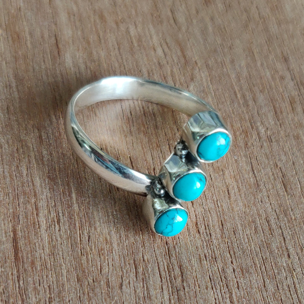 925 SOLID STERLING SILVER NATURAL TURQUOISE GEMSTONES HANDMADE RING, ALL SIZES AVAILABLE
