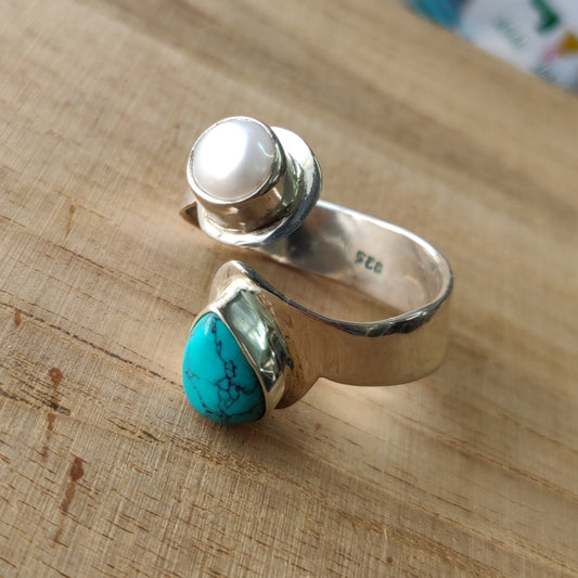 925 SOLID STERLING SILVER NATURAL TURQUOISE GEMSTONES HANDMADE RING, ALL SIZES AVAILABLE